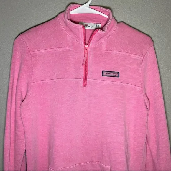 Vineyard Vines Pink Quarter Zip Cotton Pullover Sweater Women's size XS - Picture 4 of 10